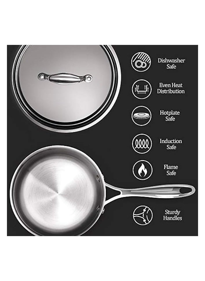 Stainless Steel Sauce Pan with Lid, 16 cm / 1.4 Litre