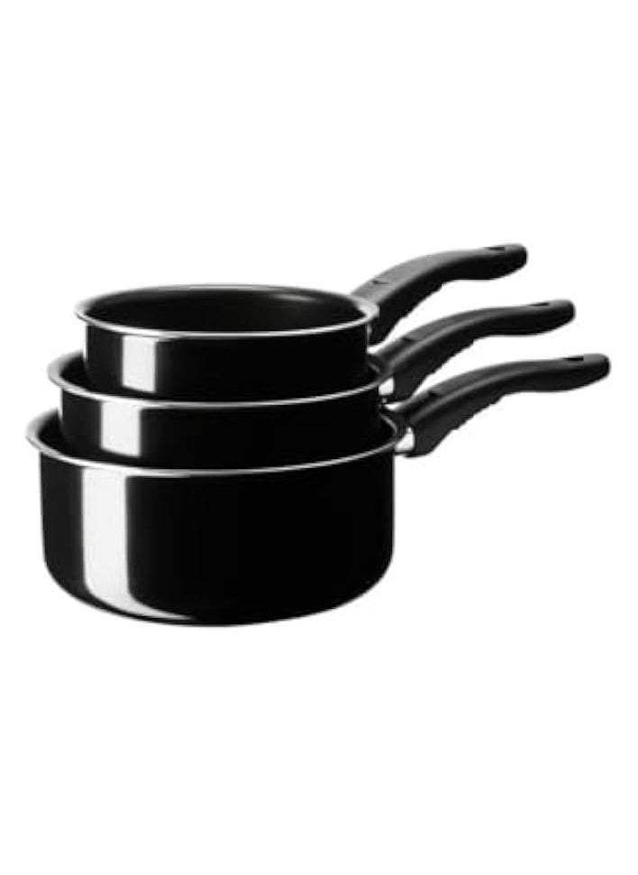 Saucepan, Set Of 3, Black