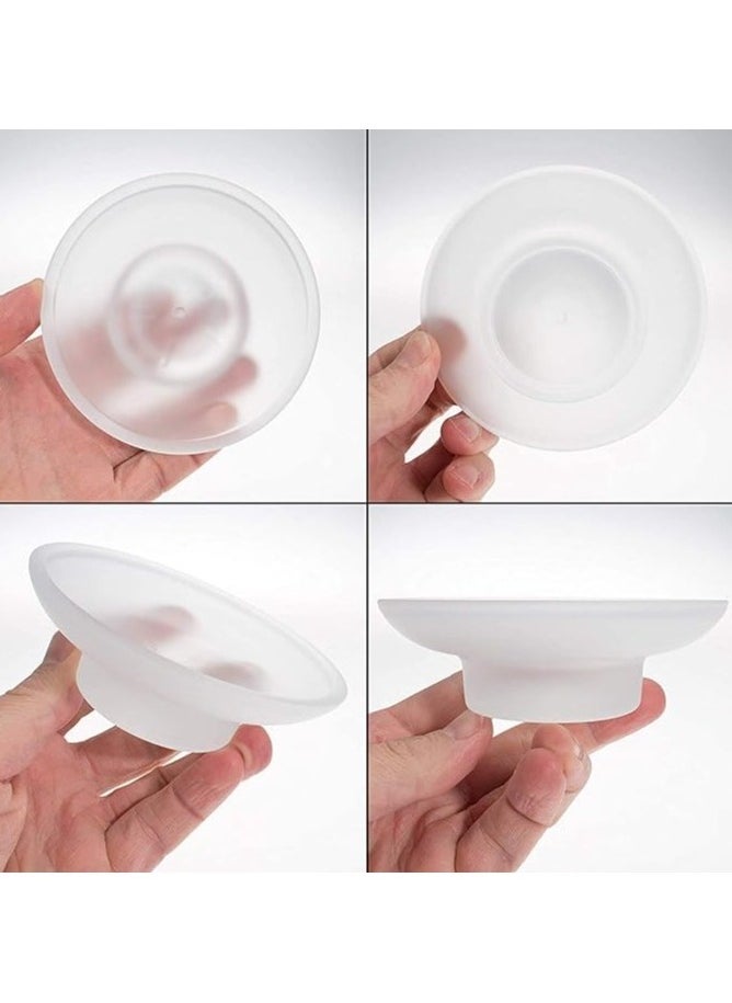 2 Pack Glass Soap Dish, Round Design, Keeps Soap Dry and Hygienic, Easy Clean Bathroom Accessory