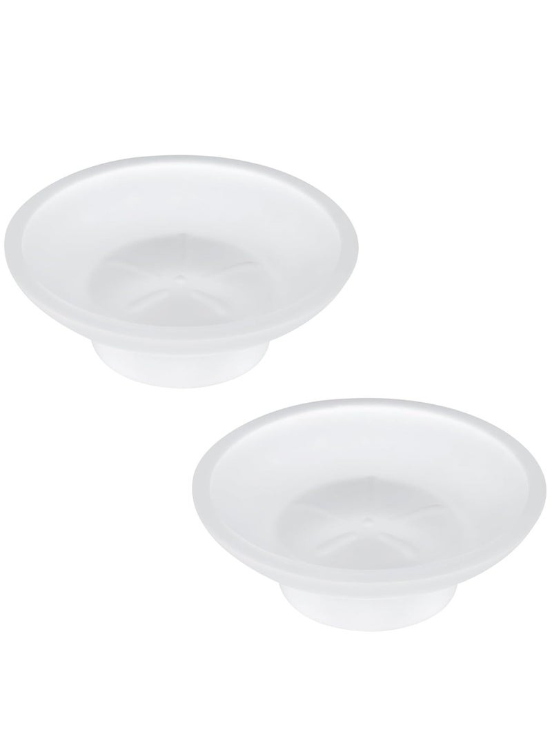 2 Pack Glass Soap Dish, Round Design, Keeps Soap Dry and Hygienic, Easy Clean Bathroom Accessory