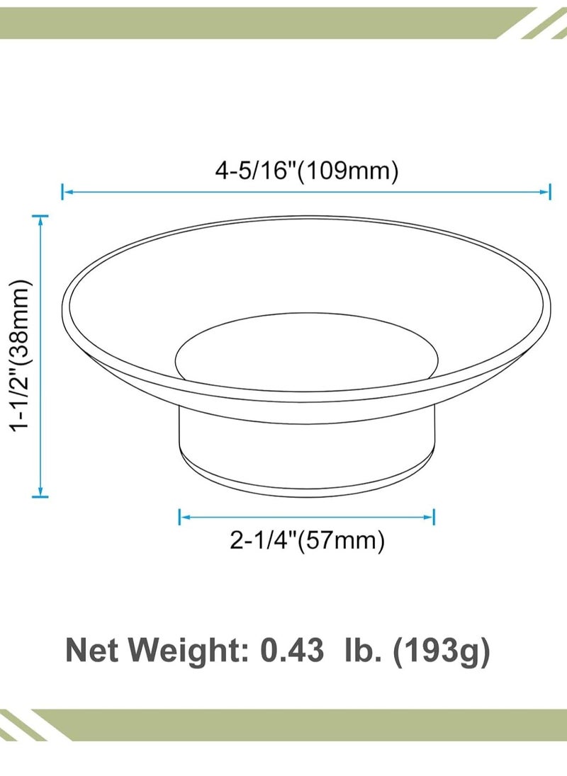 2 Pack Glass Soap Dish, Round Design, Keeps Soap Dry and Hygienic, Easy Clean Bathroom Accessory