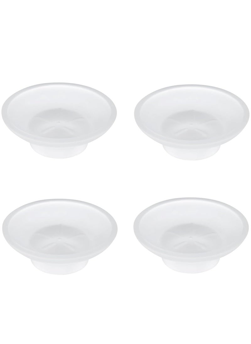 4 Pack Glass Soap Dish, Round Design, Keeps Soap Dry and Hygienic, Easy Clean Bathroom Accessory