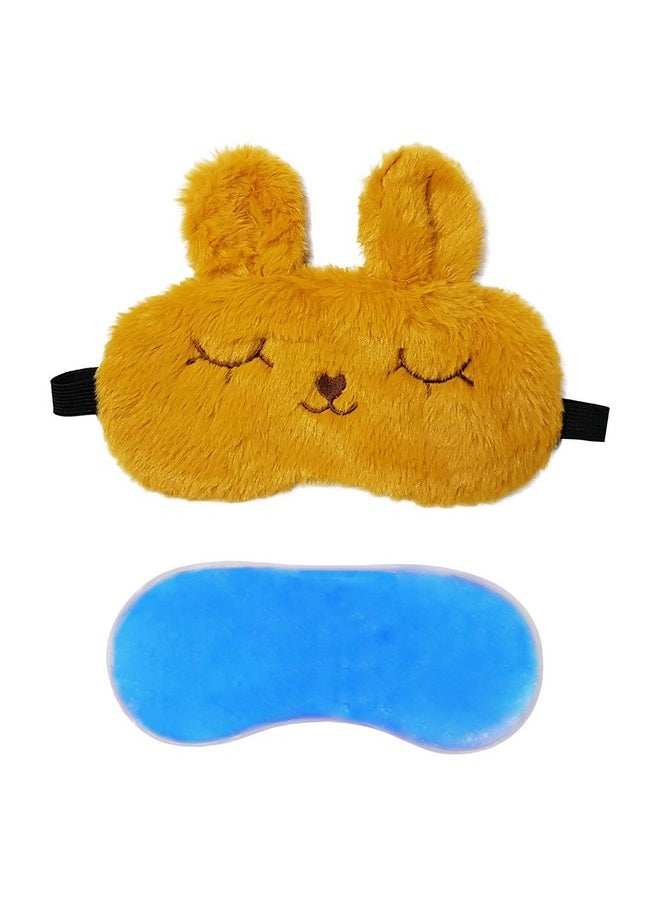 ™ Cute Fur Gel Sleeping Eye Shade Mask Cover For Insomnia, Meditation, Puffy Eyes And Dark Circles Bunny Yellow