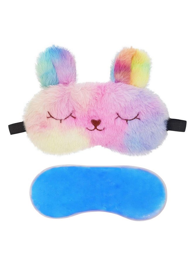 ™ Cute Fur Gel Sleeping Eye Shade Mask Cover For Insomnia, Meditation, Puffy Eyes And Dark Circles Bunny Multi