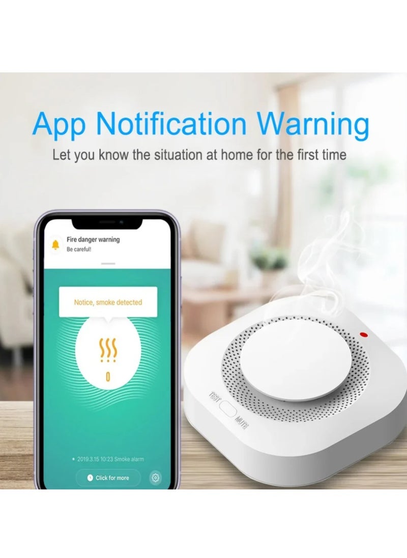 Tuya Smart WiFi  Smoke Detector Home Security Safety Prevention Smoke Sensor Sound Alarm Work With Alexa Google Home