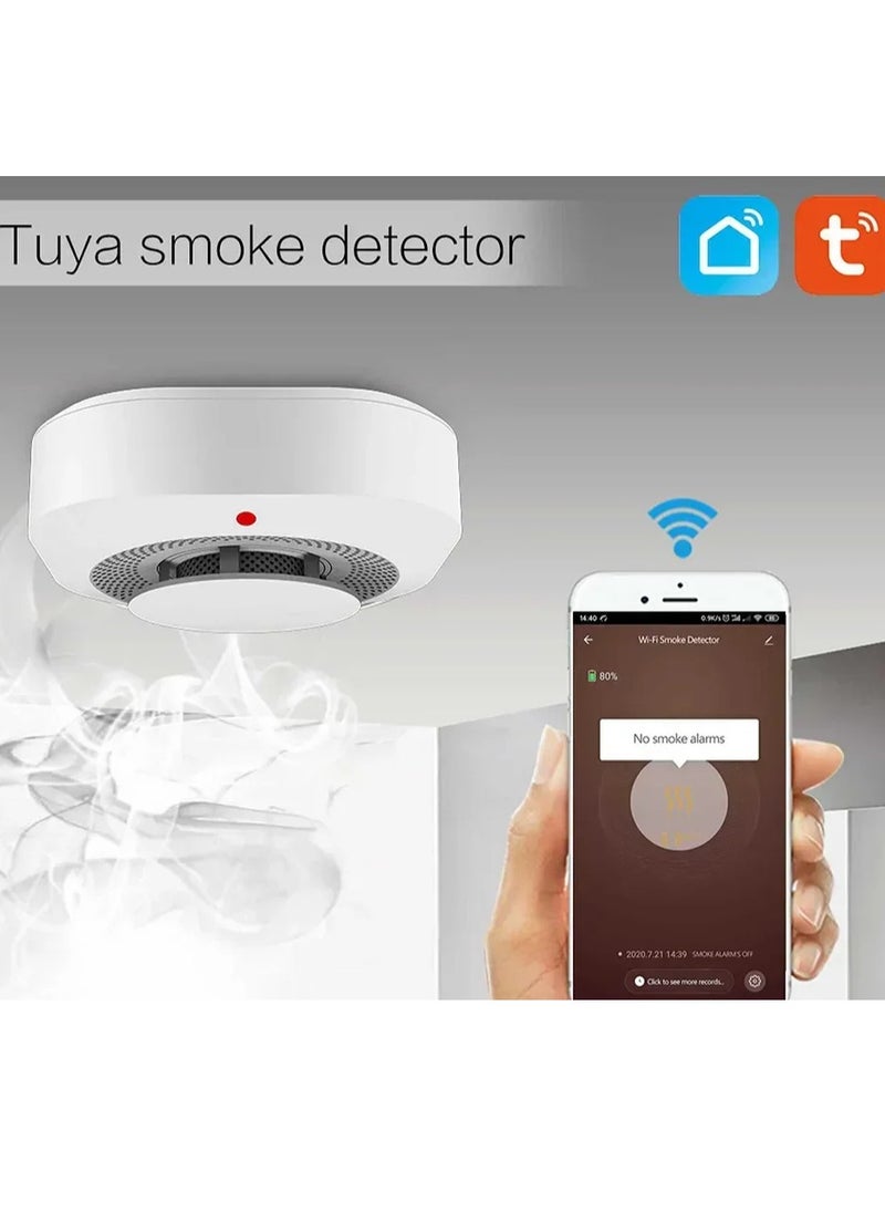 Tuya Smart WiFi  Smoke Detector Home Security Safety Prevention Smoke Sensor Sound Alarm Work With Alexa Google Home