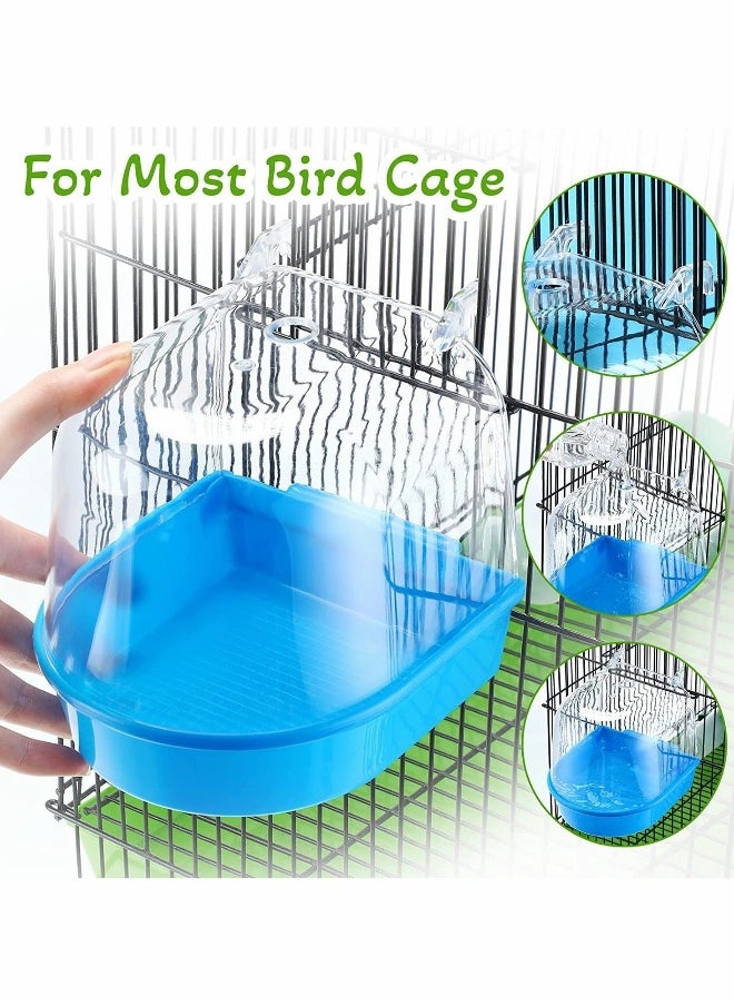 Bird Bath Box,2 Pcs Caged Parrot Bathing Tub, Parakeet Birdcage Accessory Supplies Bathroom