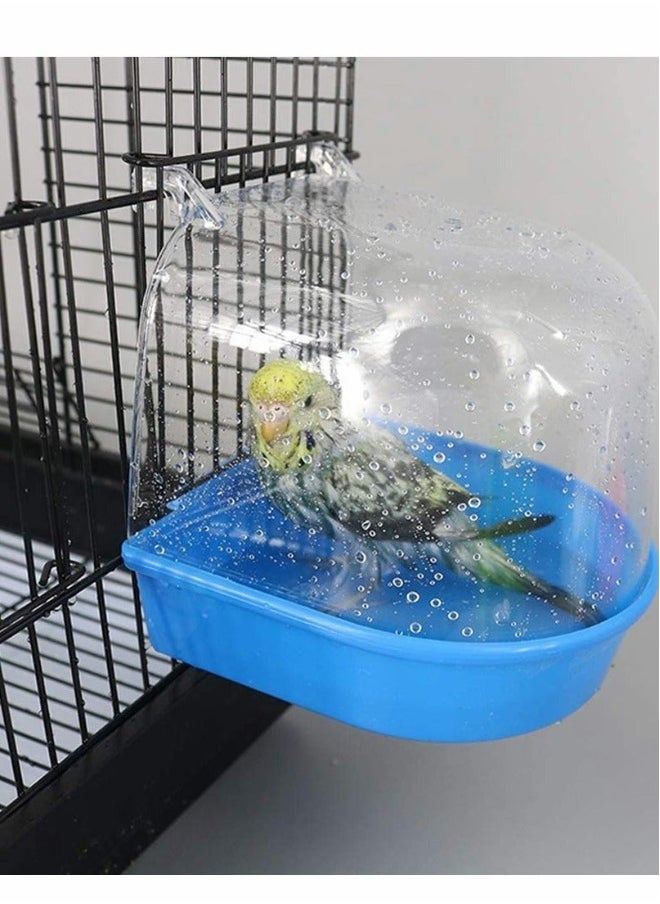 Bird Bath Box,2 Pcs Caged Parrot Bathing Tub, Parakeet Birdcage Accessory Supplies Bathroom