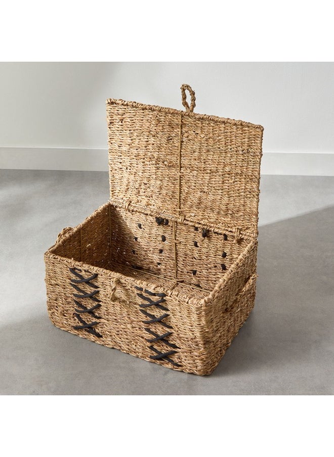 Naturaloom Stitch Rectangular Trunk with Iron Frame Inside 50 x 34 x 25 cm