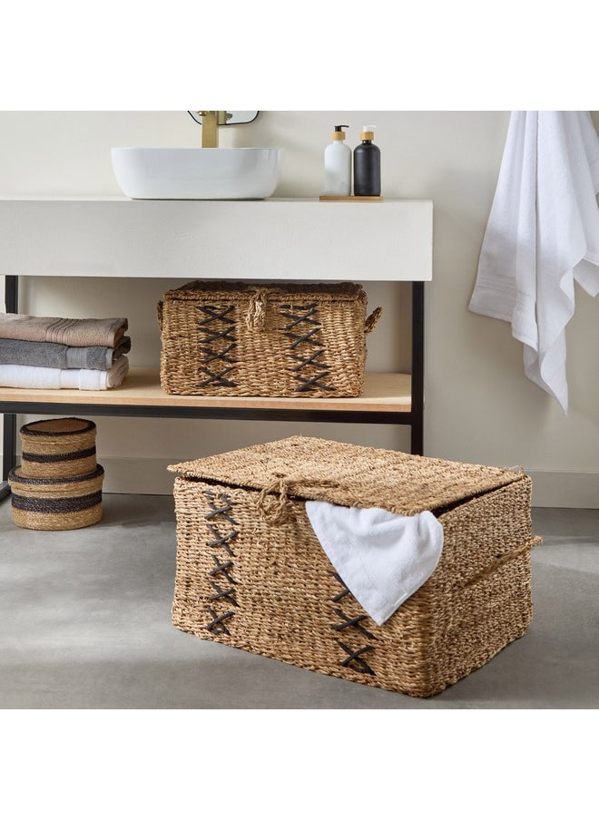 Naturaloom Stitch Rectangular Trunk with Iron Frame Inside 50 x 34 x 25 cm