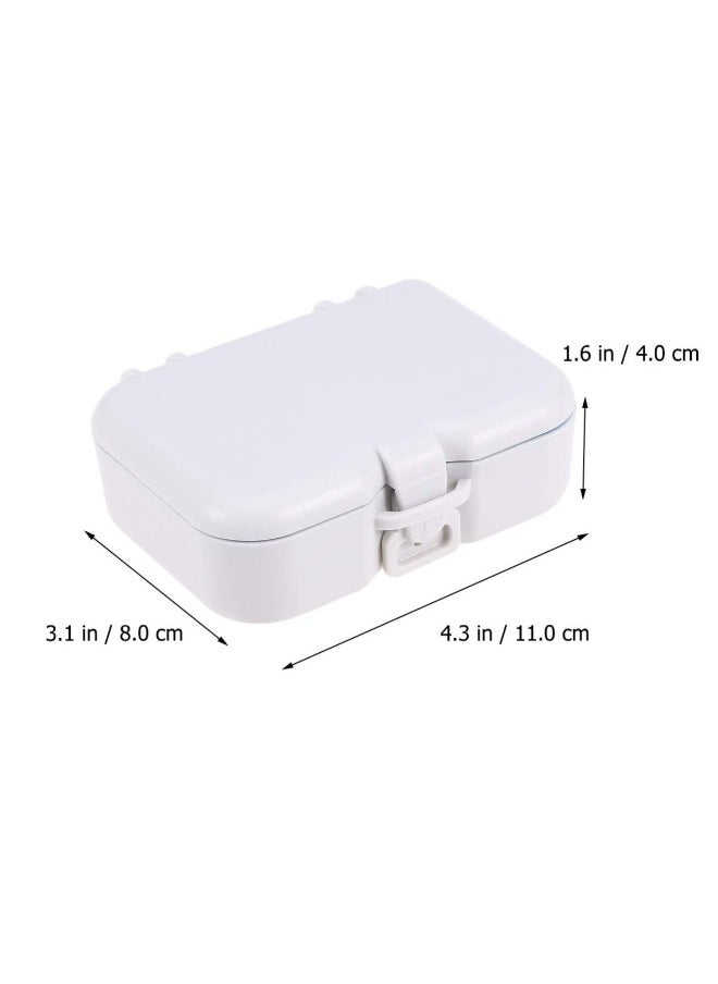 Denture Box with Mirror Clean Brush Portable Denture Holder Storage Soak Container Cleaning Teeth Trays for Denture Cleaning Invisible Aligner Mouth Guard Brace