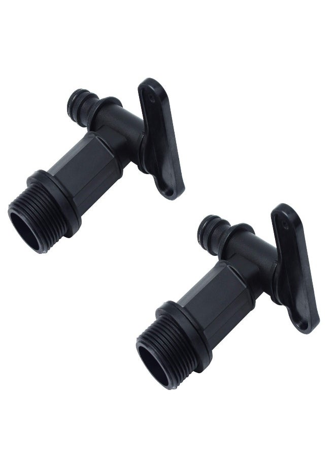 2PCS Water Tap, ¾ BSP Thread for Water Hose Connector,  Faucets for Kitchen and Garden Storage Bucket Black