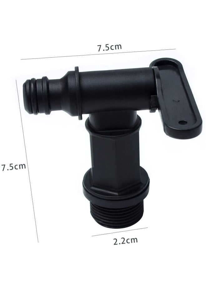 2PCS Water Tap, ¾ BSP Thread for Water Hose Connector,  Faucets for Kitchen and Garden Storage Bucket Black