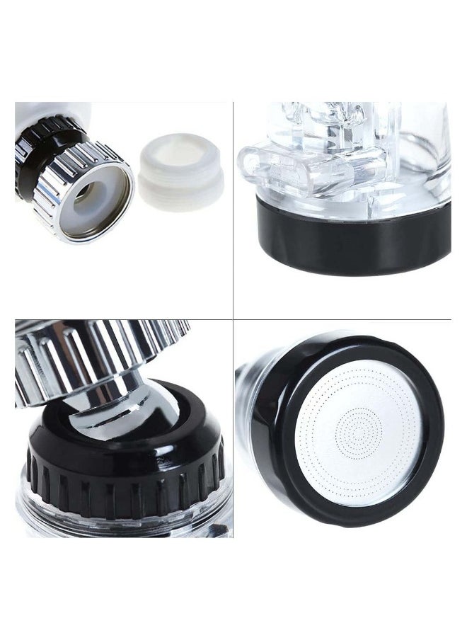 360°Swivel Faucet Tap Aerator Transparent Adjustable Water Saving Faucet Splash Proof Filter Booster 3 Modes are Adjustable Used in Bathroom Kitchen Washbasin 3Pcs