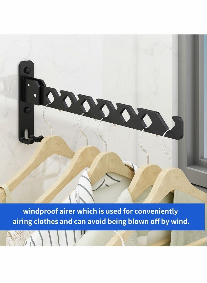 Wall Mounted Drying Rack Clothing Foldable for Laundry Room, Clothes Drying Rack Folding Indoor, Matte Black