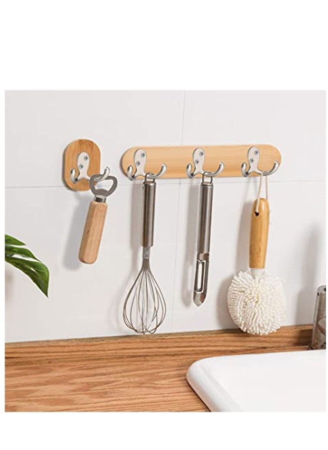 10 Pcs Double Prong Coat Hooks Hardware, Silvery Towel Hooks Wall Mounted with 20 Screws, Metal Hooks for Hanging Coats, Towel, Hat, Key, Bag