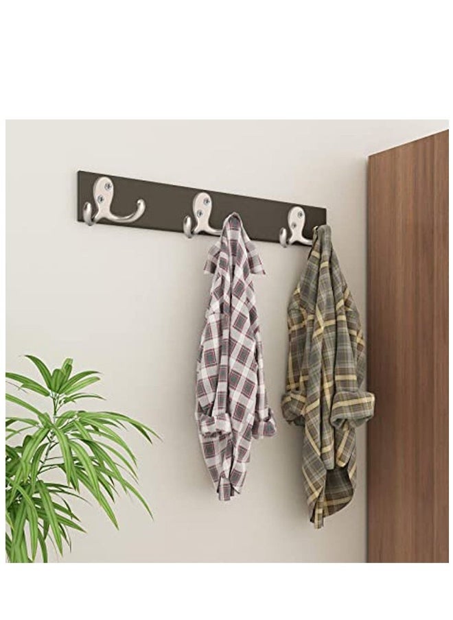10 Pcs Double Prong Coat Hooks Hardware, Silvery Towel Hooks Wall Mounted with 20 Screws, Metal Hooks for Hanging Coats, Towel, Hat, Key, Bag
