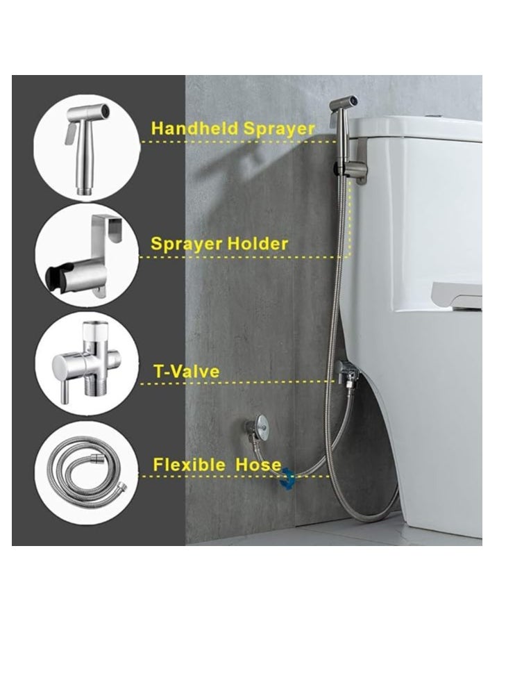 Handheld Bidet Sprayer Adjustable Water Pressure Control Comes with Bidet Hose