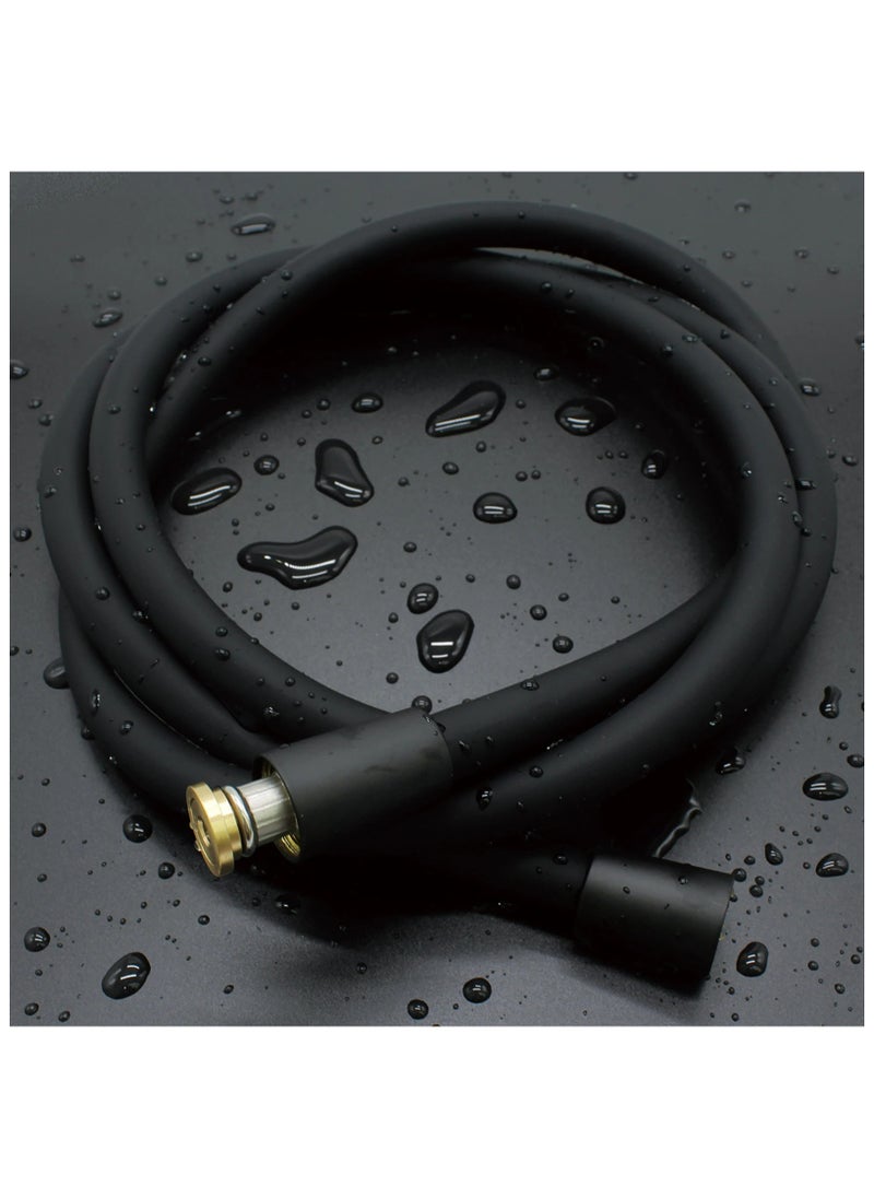 2 M Silicone Shower Hose Black Flexible Long Handheld Shower Head Tube Explosion-proof Bathroom Plumbing Pipe