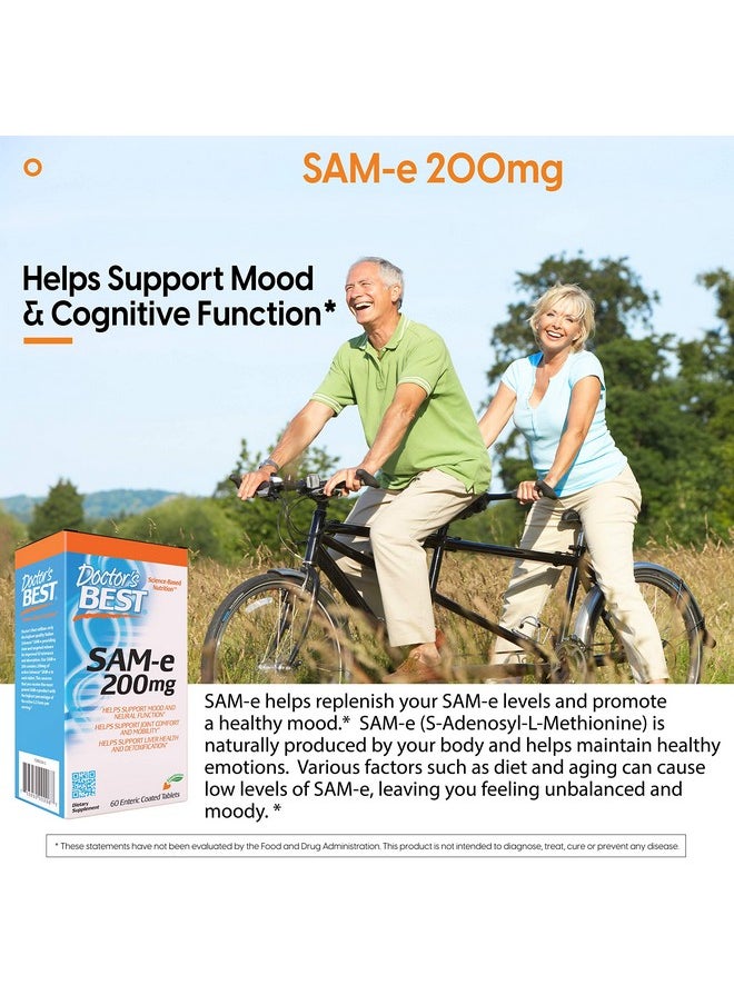 Doctor's Best SAM-e Mood & Joint Support & Liver Health (Pharmaceutical Grade/Non-GMO/Gluten Free/Vegetarian), Tablet, 60 Count (Pack of 1)