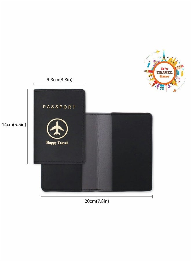 Luggage Tags and Passport Covers, 4 Pcs Passport Holder Passport Case Travel Suitcase Tag Organizer for Storing Business Cards Credit Cards Boarding Passes