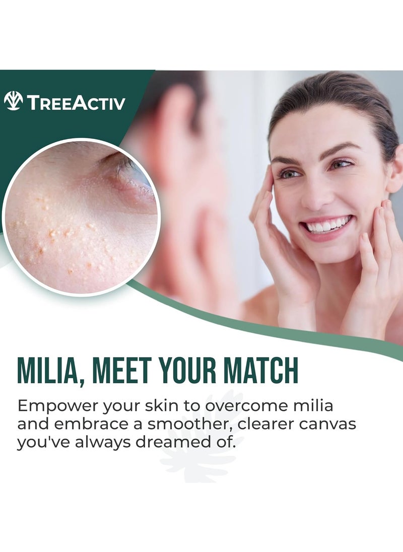 TreeActiv Milia Spot Treatment 3 Items Tool Kit, Pure Eye Milia Remover Treatment, Includes 0.5oz Overnight Milia Remover Cream with Bentonite Clay and Aloe Vera, Milia Extractor Tool Kit Acne Treat