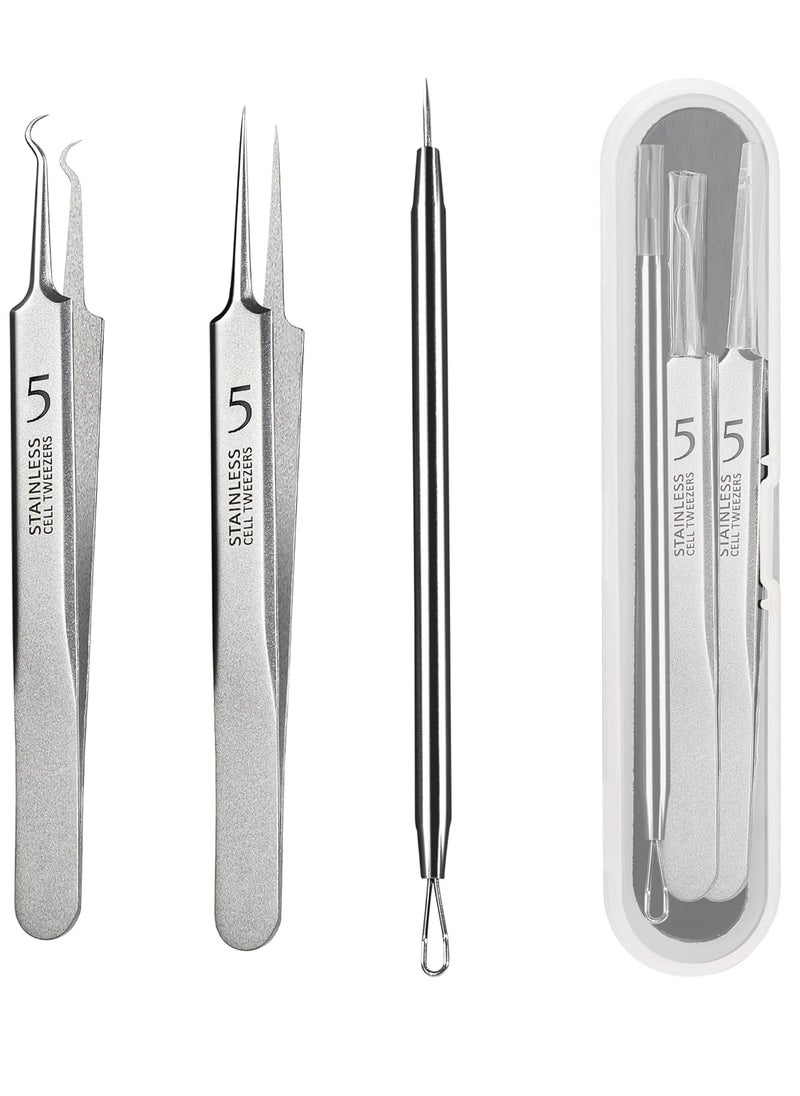 WSYUB Blackhead Tweezers, Milia Remover, Pimple Popper Tool,Ingrown Hair Tweezers, Blackhead Extractor