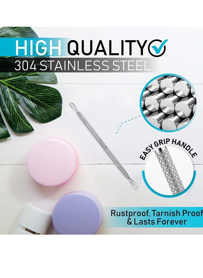 Hula Home Blackhead Remover Pimple Extractor Popper Tool Acne Comedone Blackhead, Blemish, Whitehead Popping, Zit Removing for Nose Face, 304 - Stainless Steel