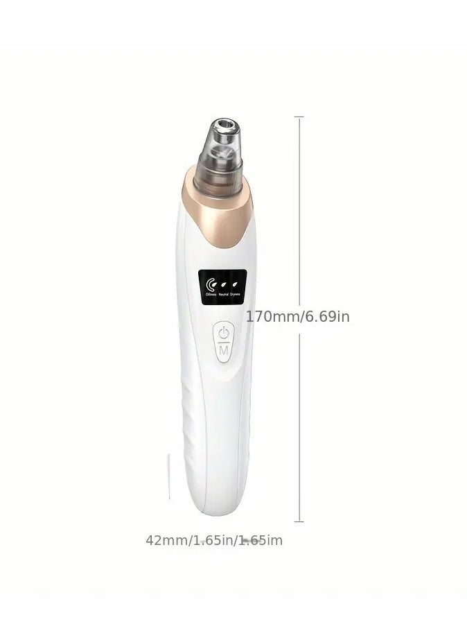 Vacuum Blackhead Remover - Electric Facial Pore Cleaner, Rechargeable Whitehead and Blackhead Remover - Blackhead Removal Tool - 3 Suction Levels, 5 for Women and Men