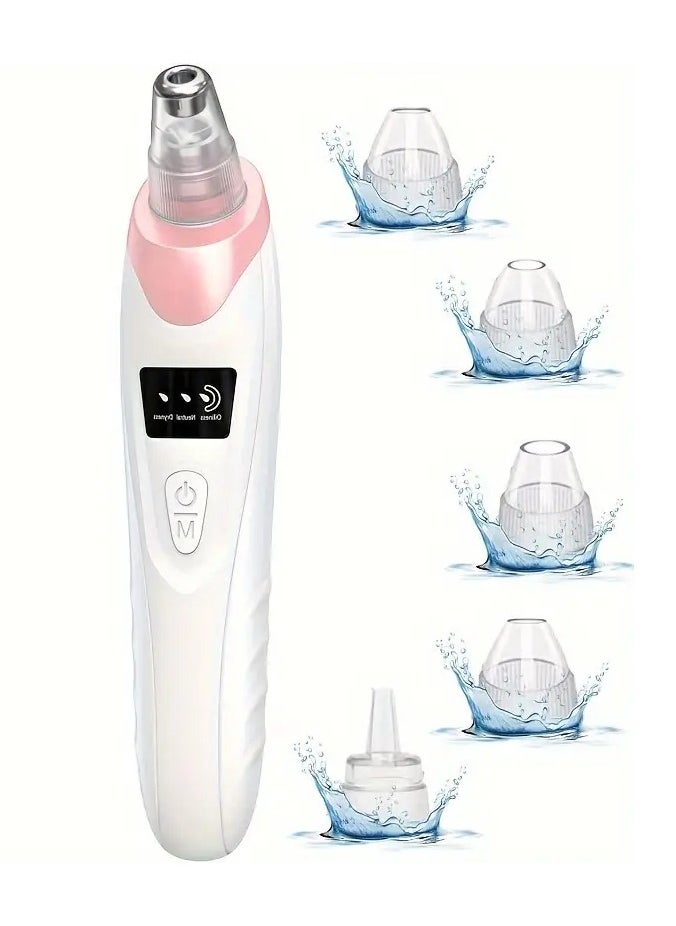 Vacuum Blackhead Remover - Electric Facial Pore Cleaner, Rechargeable Whitehead and Blackhead Remover - Blackhead Removal Tool - 3 Suction Levels, 5 for Women and Men