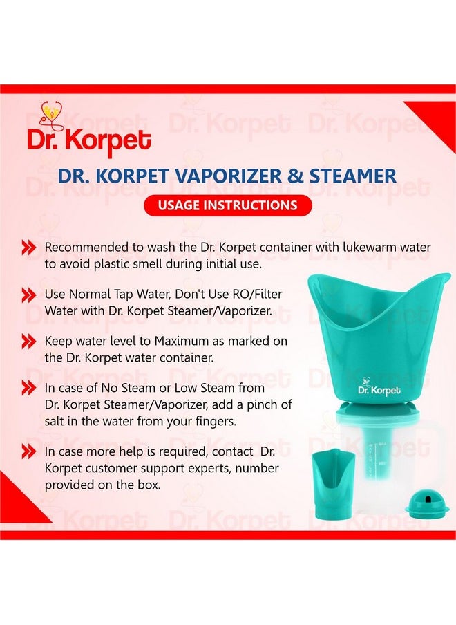 Steamer For Cold And Cough, Vaporizer Steamer For Cough,Cold And Facial, Steam Inhaler & Vapourisers For Adult-Green