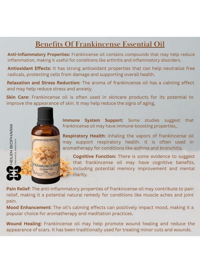 Food Grade Edible Frankincense Essential Oil - 100 Ml Bottle Pack Of 1, For Health Hairs & Skin Care Aromatherapy