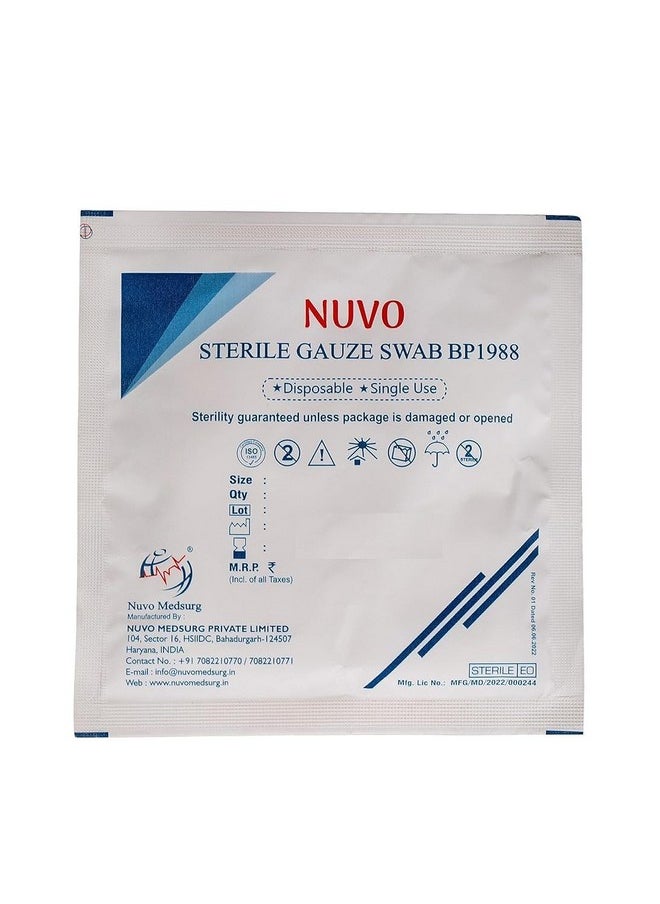 Sterile Gauze Swab 20 X 5 = 100 Pcs (10Cms X10Cms X12Ply) Type - 17 And Absorbent Cotton 30 Gms