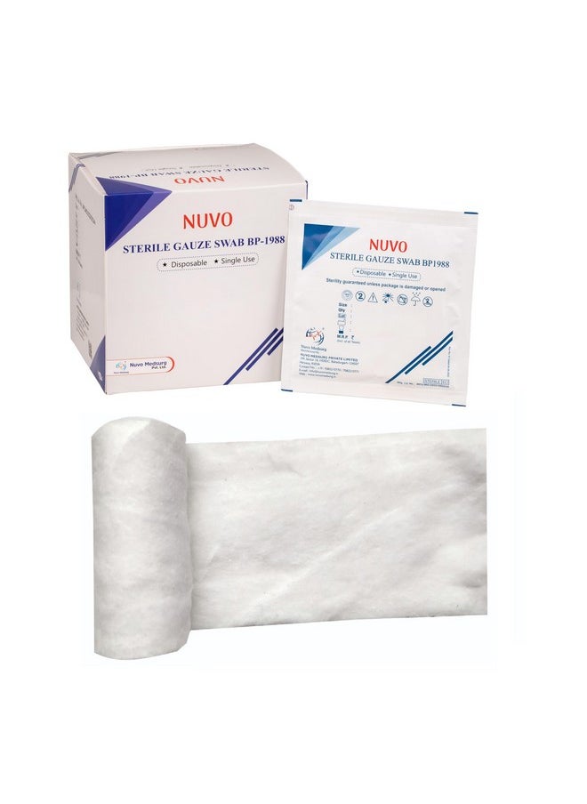 Sterile Gauze Swab 20 X 5 = 100 Pcs (10Cms X10Cms X12Ply) Type - 17 And Absorbent Cotton 30 Gms