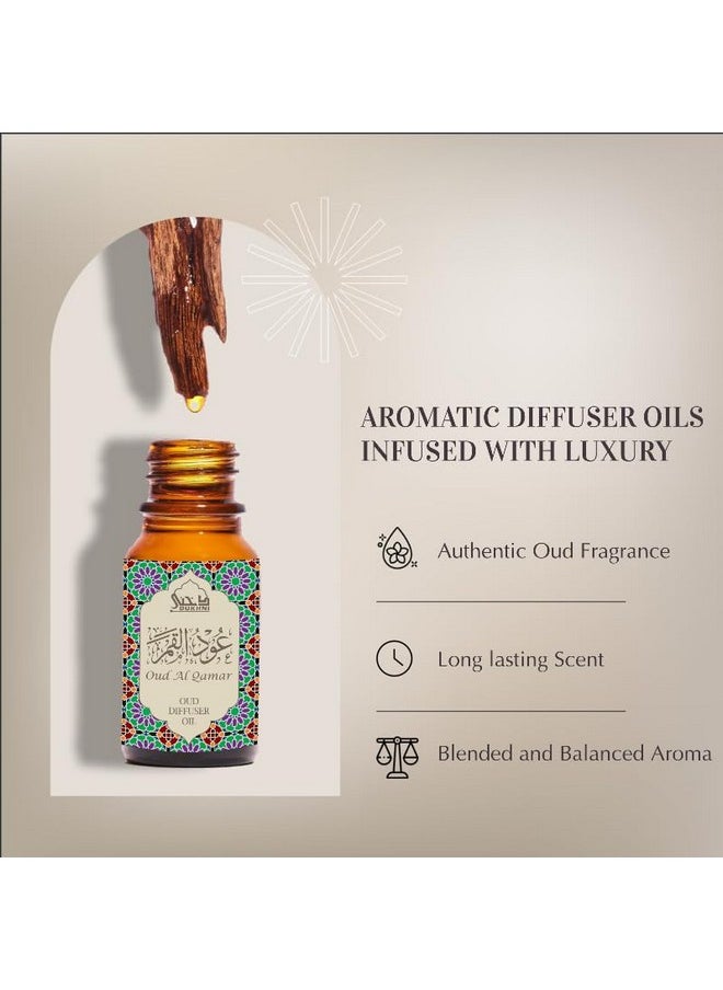 Ffuser Oil, Oud Al Qamar By Dukhni |10Ml Arabic Aroma Oil For Diffuser & Humidifier | 100% Pure Oudh Essential Oil Blend | Relax With Home Aromatherapy, For Relaxation & Massage