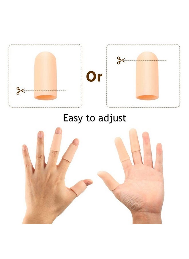 Gel Finger Support Protector Gloves, Gel Finger Cots/Covers - Different Sizes Silicone Fingertips For Hands Cracking, Eczema Skin,Finger Trigger (10 Pcs), One_Size