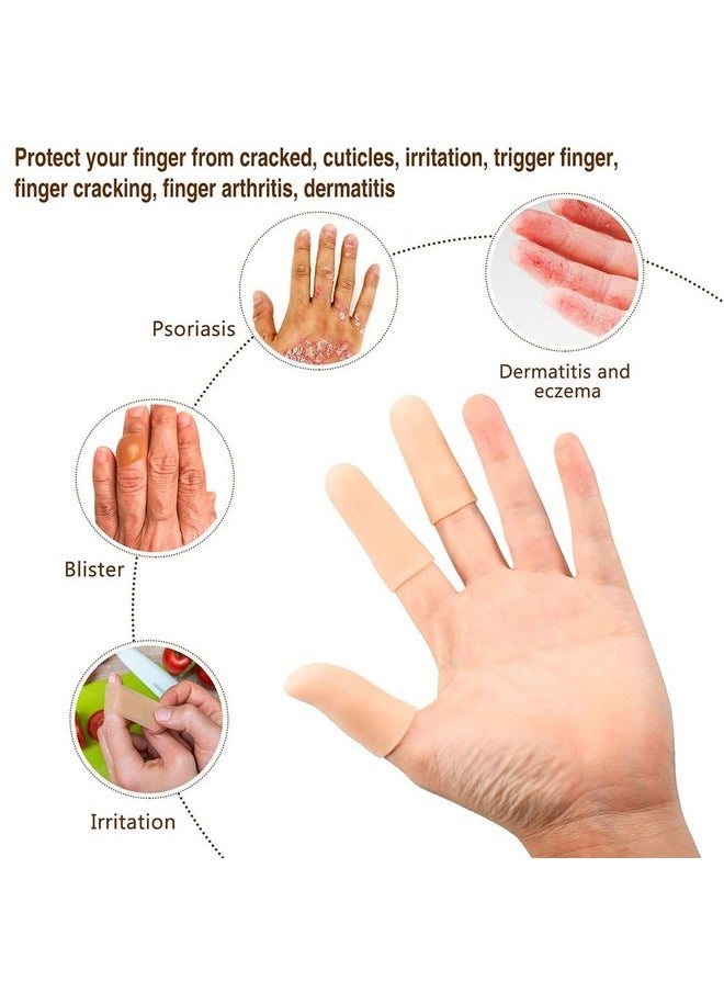 Gel Finger Support Protector Gloves, Gel Finger Cots/Covers - Different Sizes Silicone Fingertips For Hands Cracking, Eczema Skin,Finger Trigger (10 Pcs), One_Size