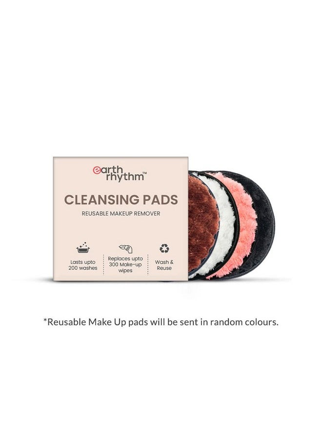 Reusable Multi-Functional Makeup Removal Facial Cleansing Pads (Pack Of 4) | Facial Makeup Remover, Eye Makeup Remover & Foundation Simple Makeup Remover | Safe For Dry & Sensitive Skin