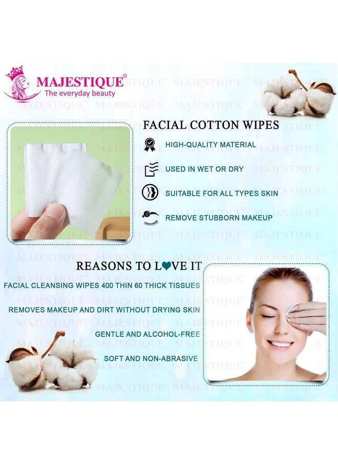 Cotton Face Pads, Makeup Removing Cotton Wipes With Soft Touch For Eye, Face Cleansing Tissues, Pure Cotton Pad, Multifunctional, Cotton Pads For Face Toner - 460 Count / 1 Box