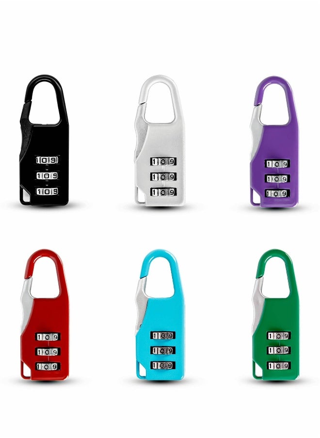 Luggage Locks, Password Travel Lock 3 Digit Sliding Colour Combination Padlocks for Travel Bag Suitcases Backpacks Storage Cabinets (6 Colors)