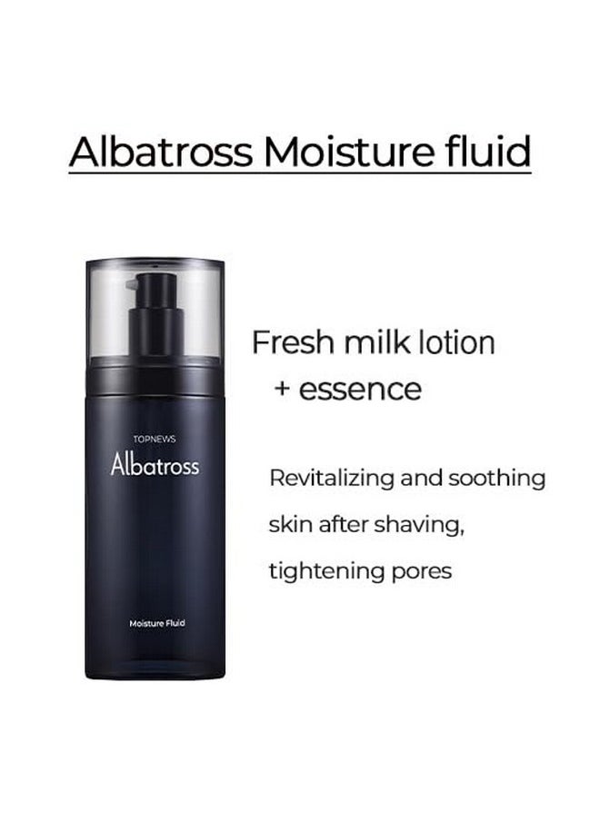 Albatross Skincare For Men Aftershave Toner And Emulsion Set Father'S Day Gift Set Hydrating Moisturizing Nourishing Toner+ Fluid + Travel Size Total Of 10.5 Fl.Oz