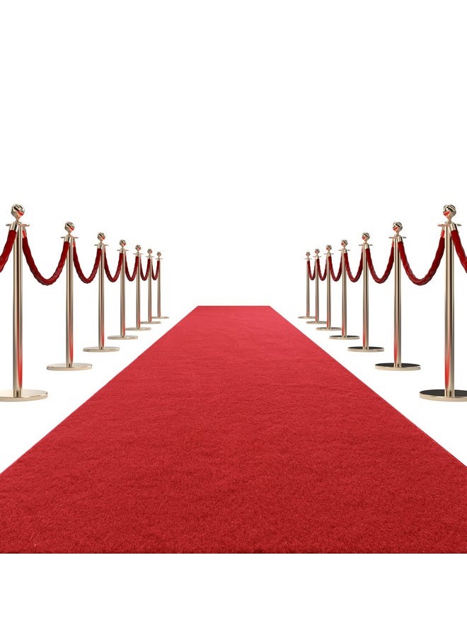 Extra Thick Red Carpet Runner For Events, Not Slip Red Aisle Runway Rug For Party Wedding & Special Events Decorations (Red, 3X10 Ft)