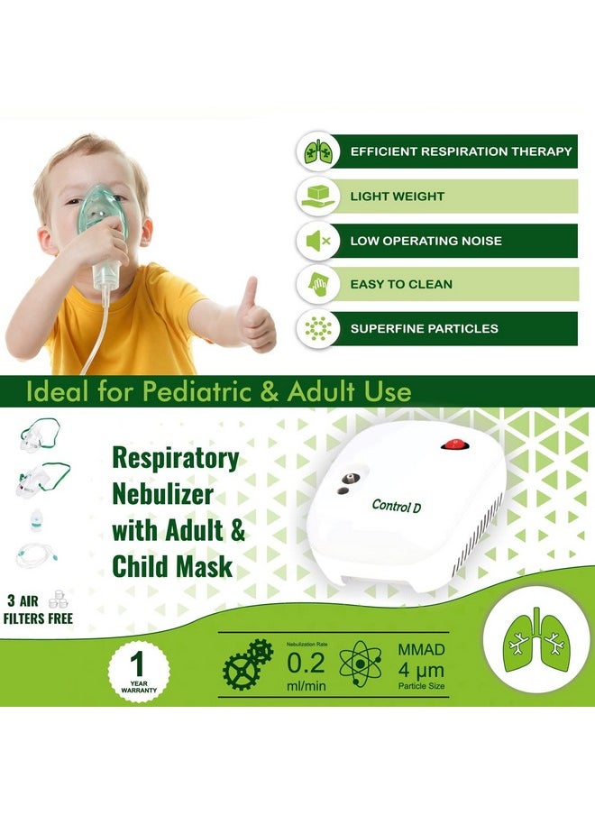 Neb112 Respiratory Nebulizer With Complete Kit For Kids & Adults Nebulizer (White, Blue)