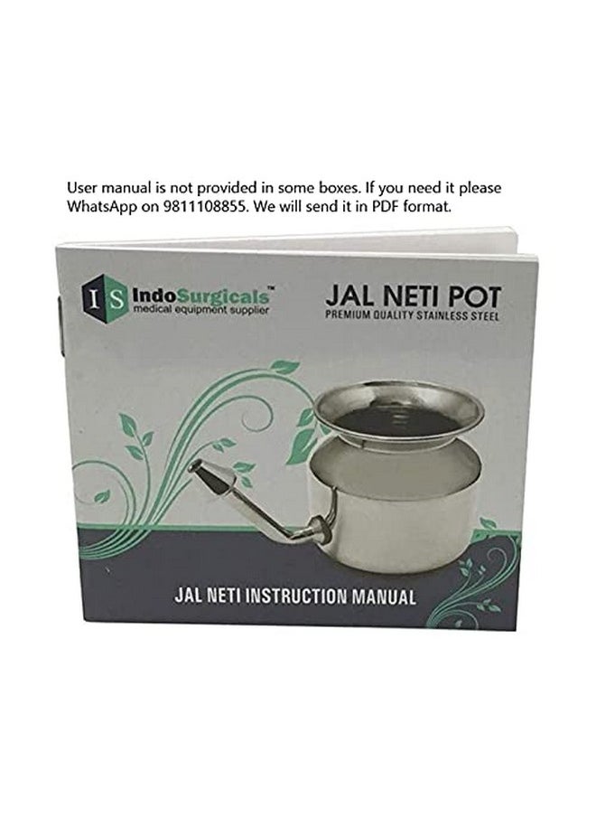 Stainless Steel Ayurvedic Jala Neti Pot For Sinus Congestion With 10 Sachet Of Salt Plus