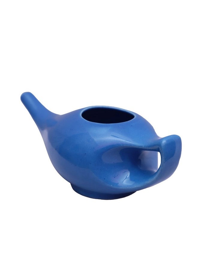 Jala Neti Pot Porcelain Ceramic Neti Pot For Nasal Cleansing Sinus And Passages For Optimal Health (Blue)