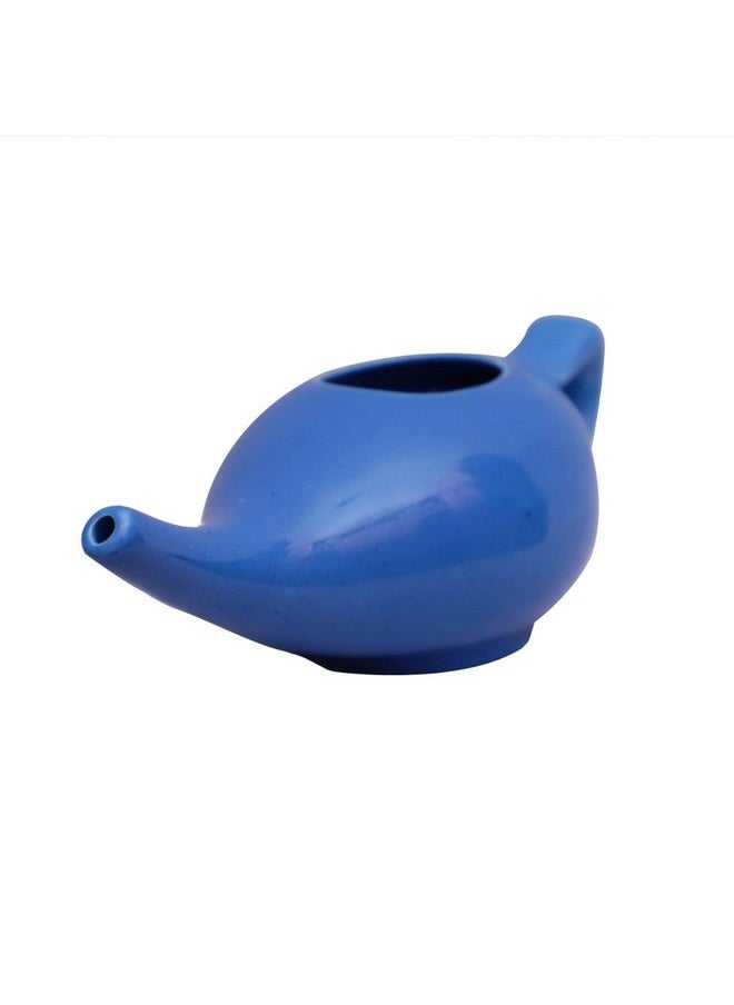 Jala Neti Pot Porcelain Ceramic Neti Pot For Nasal Cleansing Sinus And Passages For Optimal Health (Blue)