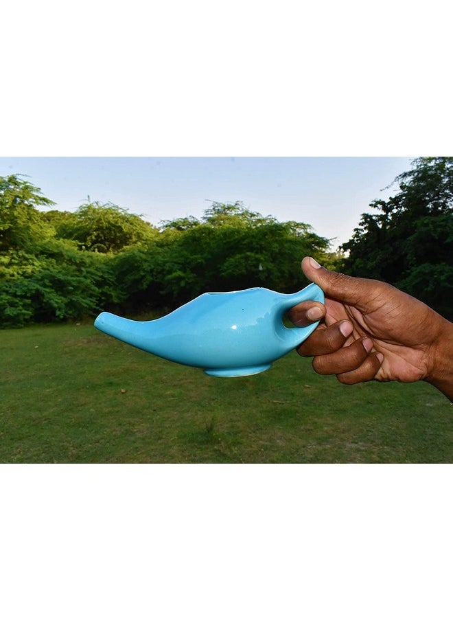 Porcelain Ceramic Neti Pot For Nasal Cleansing Sinus And Passages For Optimal Health (Sky Blue)