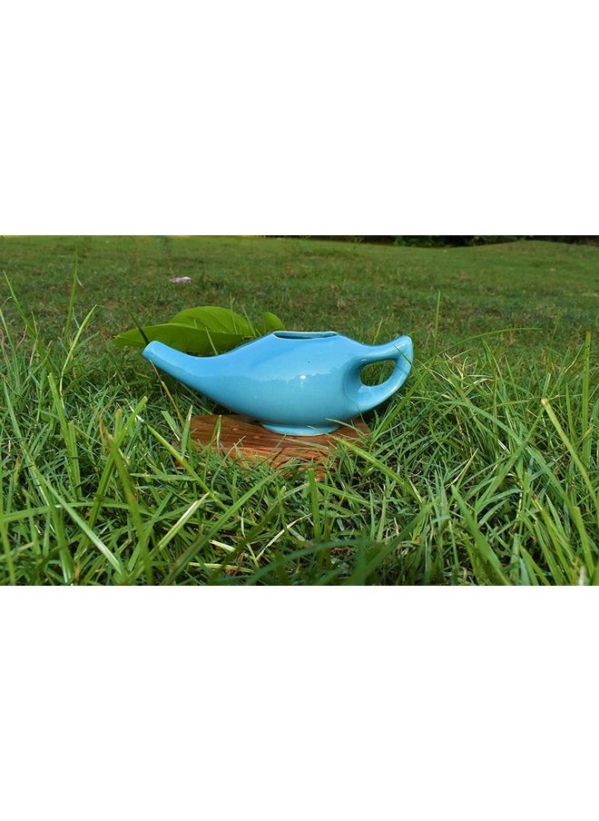 Porcelain Ceramic Neti Pot For Nasal Cleansing Sinus And Passages For Optimal Health (Sky Blue)