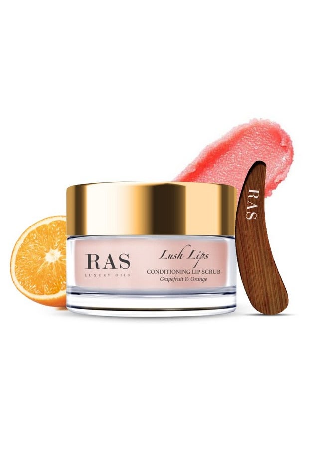 Lush Lips Conditioning & Brightening Lip Scrub | Grapefruit & Orange | Exfoliates Lips, Nourishes & Reduces Pigmentation | Vegan & Cruelty Free For Men & Women, 8Gm