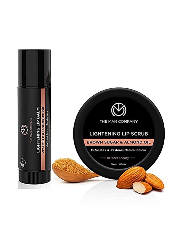 Lip Care Combo With Lip Scrub & Lip Balm For Dry & Chapped Lips | Lightening & Brightening Dark Lips | For Soft, Supple & Damaged Lips - 14Gm